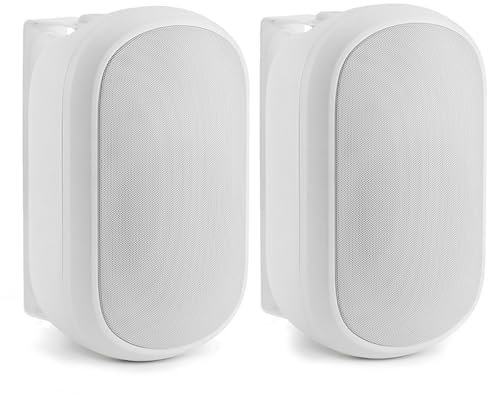 Triangle - Secret EXT7 - Enceinte extérieure Murale - Puissance Admissible 100W – Haut-parleurs 16 cm –Intégration Multizone - Support Orientable Inclus - 210 x 201 x 320 mm - Blanc (Paire)