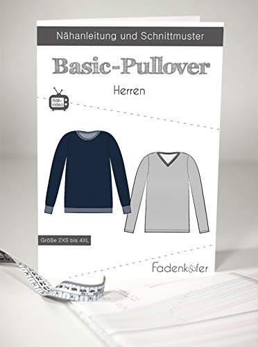 Fadenkäfer Papierschnittmuster Basic-Pullover Herren