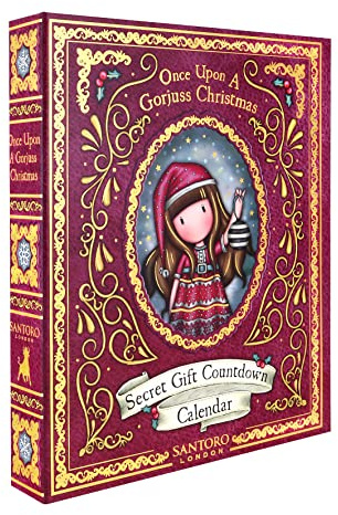 Santoro Gorjuss Adventskalender Weihnachts-Countdown-Kalender mit 25 Überraschungen inklusive Notizbüchern, Stiften, Papierband, Schreibwaren und Emaille-Pin, Geschenk für Mädchen, Kinder, Frohe und