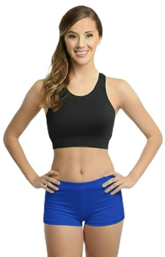 LUXFAB New Ladies Stretch Shorts Womens Hot Pants Elasticated Waist Knickers Sizes UK 8-18 (UK, Numeric, 8, 10, Regular, Regular, Royal Blue)