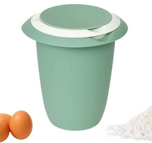 Westmark Recipiente para batir con tapa de dos partes, 1 l, Con pico, Plástico, Blanco/verde menta, 3151227M