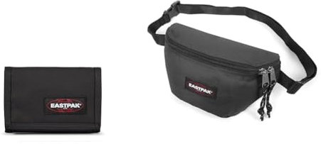 EASTPAK CREW SINGLE Portafoglio, 22 cm, Nero (Black) & SPRINGER Marsupio, 129 cm, 125 L, Nero (Black)