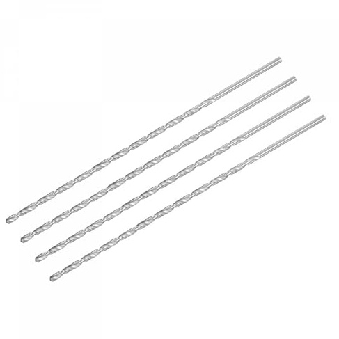 TA-VIGOR 4Pcs 4mm Extra Long Twist Drill Bits 250mm HSS Straight Shank | High Speed Steel Spiral Drill Bits for Wood, Metal, Aluminium and Plastic