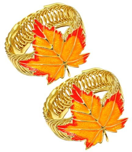 HOOTNEE 2St Thanksgiving orange Ahornblatt Vorhang Schnalle Metall Frühling Vorhang Krawatte Legierung Vorhang Krawatte Seil Gardinenbänder für Vorhänge Raffhalter Fenstervorhänge Dekor