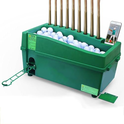 Golfball-Spendermaschine, Kraftlose Abschlagmaschine Mit Queue-Halter, Stativ Kann Nach Oben Und Unten Verstellt Werden, Sowohl Für Rechts- Als Auch Für Linkshänder Geeignet.