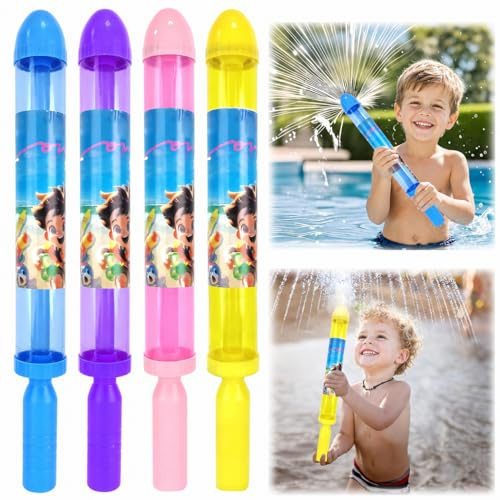 4PCS Firework Water Gun,Romantic Firework Style Water Spray Toy,Water Firework Sprinkler,Firework Water Squirter,Outdoor Squirter for Kids,Adults,High Pressure Pull-Out Sprinkler Spray Toys
