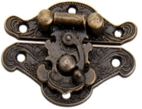 Riegel-Haspe for Holzkisten, 4 Stück, Eisen, Antik-Bronze, Riegel-Haspe, Knebelverschlüsse, Metall, Vintage, dekorative Holz-Schmuckkästchen, Möbelbeschläge