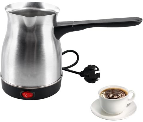 Electric Turkish Coffee Machine, 800 ml, 800 W Electric Coffee Pot, Electric Turkish Coffee Pot for Home, Office, Camping, Stainless Steel
