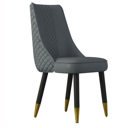 Widppsopt Esszimmerstuhl, Holzbeine, Esszimmerstuhl, Mikrofaser-Leder, Küche, Wohnzimmer, Lounge, Thekenstühle, Arbeitszimmer-Loungesessel (Farbe: Ganz Zementgrau)