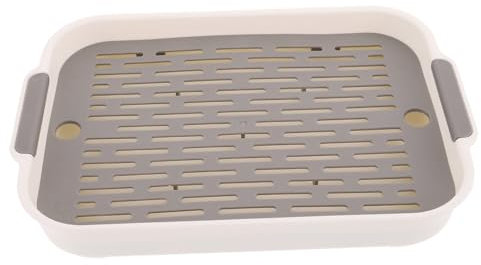 BELLIFFY Boîte à Litière pour Lapins Et Petits Animaux Bac Rectangulaire Antidérapant avec Filet Épais Hygiénique Et Facile à Nettoyer pour Cages Compactes pour Lapins Cochons Et Hamsters