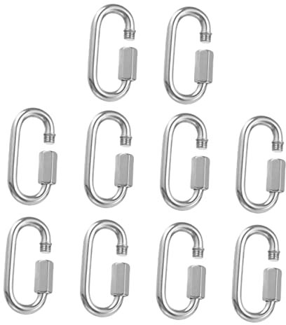 COSMEVIVI 10pezzi Moschettone Inossidabile Per Catena Di Sicurezza Gancio Da Trailers Fibbia Robusta Per Campeggio e Attività Outdoor Facile Da Installare e Utilizzare