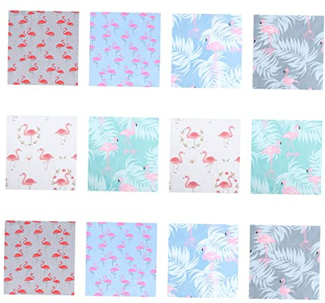 Lurrose Twill-Stoff Mit Hawaii- Blumenmuster 12 Stück Perfekt Für Partydekoration Und Bastelzubehör