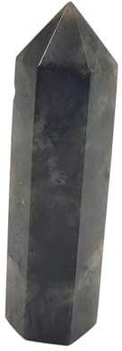 Pandiui23 Labradorit stentorn, kristallstav, naturlig labradorit, sexkantig kristallpelare, stenkristallstavar, labradoritstavar, torn (labradorit, 7–8 cm)