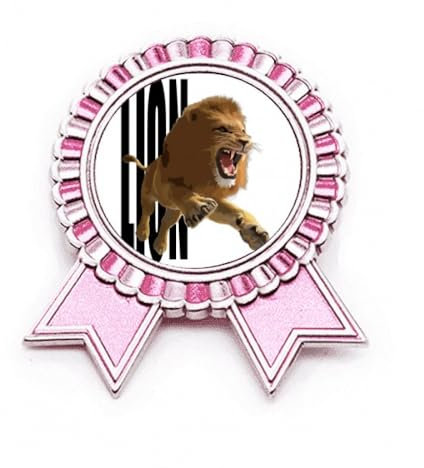 Brosche Feline Lions Leap Wildrose, Pink, M, Metall