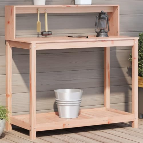 Potting Table, Garden Potting Bench Planting Germination Workstation with Shelves 108x50x109.5 cm Solid Wood Douglas