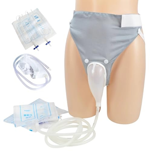 Colector de orina para hombres. Incluye ropa interior de fijación embudo de silicona conducto y 2 bolsas de recolección para hospital.