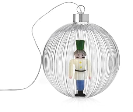 Ichendorf Schiaccianoci Lampada Pallina di Natale Soldatino 12cm Vetro Borosilicato