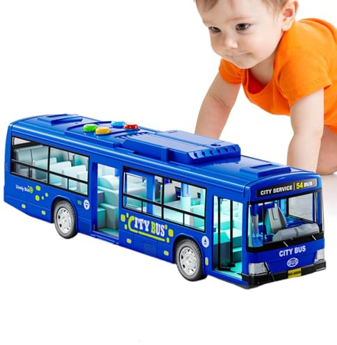 Generico Autobus Giocattolo – Grande Autobus Elettrico Per Bambini Con Porte Apribili | Veicolo Educativo Con & Musica | Gioco Di Guida Interattivo Per Ragazzi & Ragazze | Batterie Incluse | 28,5cm