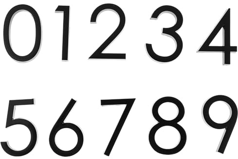 Ciieeo Adesivo Numeri Civici 3D Set 10 Pezzi ABS e Resina Numeri Autoadesivi 0-9 per Porta Casa Garage e Cassetta Postale e Antideformazione per Uso Interno ed Esterno