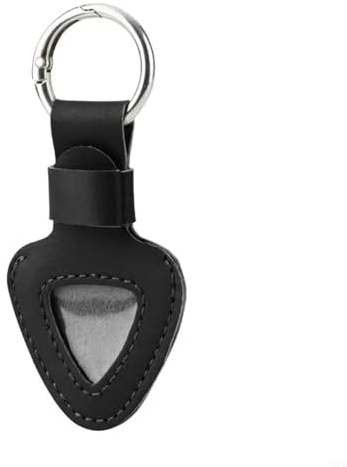 Nyckelring med plektrumhållare, Triangulär Guitar Pick Hållare Case PU Multicolor 3 st(Black)