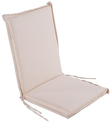 Edenjardi Cojín para sillón de jardín reclinable estándar Beige, Medidas 92x42x4 cm, Desenfundable, Funda de cojín con Relleno para sillas de terraza, Cojines Silla de Comedor jardín