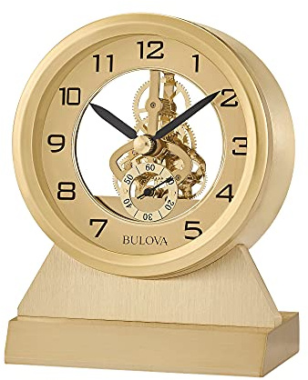 Bulova Golden Eye Tischuhr, Messing (B1710)