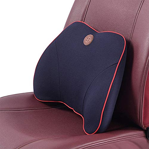 Ergocar Ortopédico Almohada de Cuello - Cojín de Asiento para Coche para Alivio de Dolor de Espalda & Cuello, Cojín para Casa, Oficina, Coche, Viajes (Almohada Lumbar, Azul)