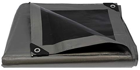GT Garden - PE robuste Gewebeplane Bauplane - 3 x 5m - Grau - 260 g/m²