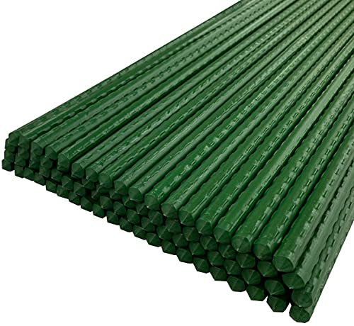 Selections Garden Plant Support Sticks Stakes Plastic Coated Metal 120cm high - Pack of 80
