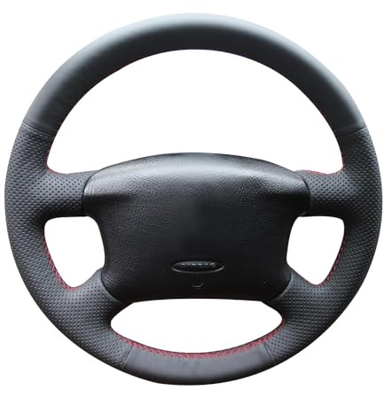 MEWANT Passgenauer Lenkradbezug zum Nähen für Golf 4 Passat B5 | Golf 4 / Passat B5 / Variant / Sharan / Bora T4 T5 / Hand Nähen Mikrofaser Leder Atmungsaktiv Für Beheizte Lenkräder