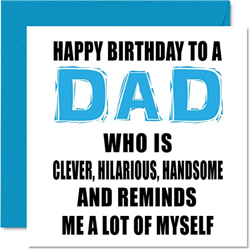 Stuff4 Lustige Vatertagskarten Papa, intelligent lustig gut aussehend | Witz Happy Birthday Karte Vater von Sohn Tochter Vatergeburtstagsgeschenk 145 mm x 145 mm Vatertagsgrußkarten Geschenk Papa