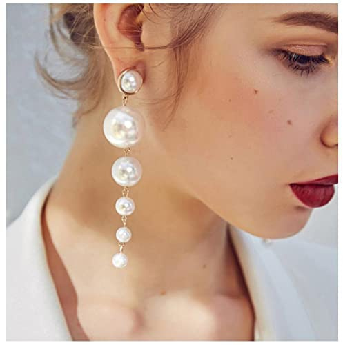 Aneneiceera Boucles D'oreilles Boho Pendantes Avec Grosses Perles Dorées, Longues Avec Glands, En Perles, Quotidiennes