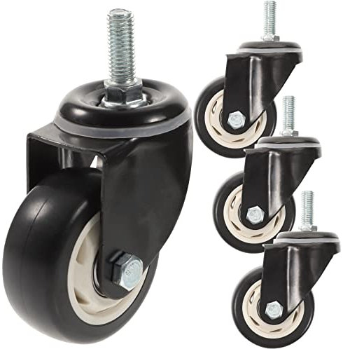 Angoily 4stücke Caster Wheels Ersatzrollen Für Stühle Bürostuhlrollen Schwerlastrollen Mit Bremse Pu Computerstühle Büromöbelrollen Ohne Bremse Für Drahtregale Heimstühle Möbel