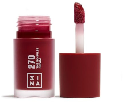 3INA MAKEUP - The No-Rules Cream 270 - Rojo Vino - Colorete Rojo Vino con Aceite de Almendras - Colorete Líquido 3 en 1 Mejillas Labios y Ojos con Acabado Natural - Vegan - Cruelty Free
