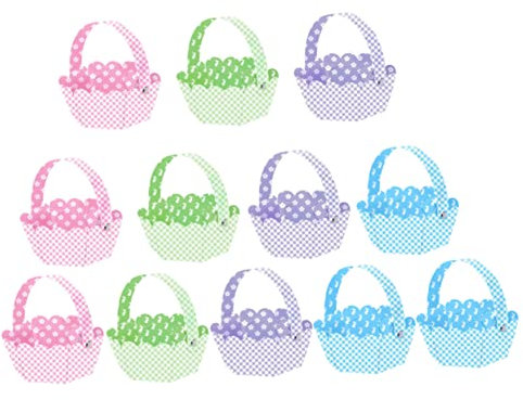LABRIMP Papierkorb Ornament aus Papier Hasen Körbchen für Ostern Geschenke Aufbewahrungskörbe 12 Stück
