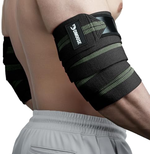 DMoose Fitness Ellenbogenbandagen zum Gewichtheben (Paar) – 101,6 cm, verstellbarer Ellenbogengurt für Fitnessstudio und Bankdrücken, Kompressions-Ellenbogenbandagen für Sehnenscheidenentzündung und
