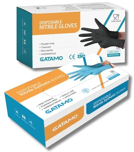 Gedikum 200x Einweghandschuhe Nitrilhandschuhe puderfrei Untersuchungshandschuhe EN455 EN374 latexfrei Einmalhandschuhe Handschuhe in Gr. S, M, L & XL verfügbar (Schwarz, XL)