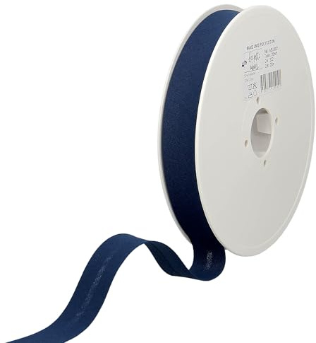 Les Petits Rubans Schrägband – 20 mm breit, gefaltet 10 mm, 25 m Rolle, 50% Baumwolle, 50% Polyester, Bordüre zum Nähen, Banner, Polster, Möbel, Paspeln, Kleidung, Decken
