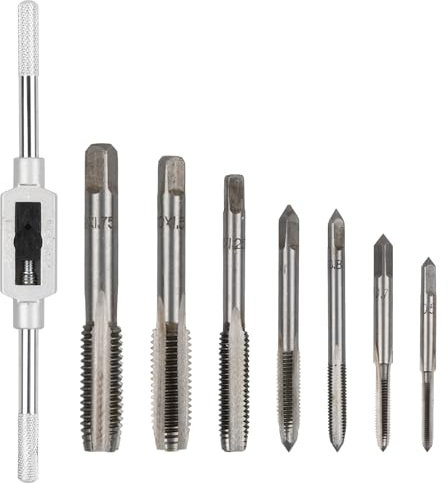 Rapidbok 8 Stück Gewindebohrer Set M3-M12, Gewindebohrer Set, Gewindeschneider, Gewindeschneidsatz Profi, Einschnittgewindebohrer, Bohrer Gewindeschneidwerkzeug Set mit Einstellbar Windeisen M3-M12