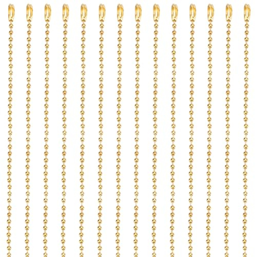 SOFPLATE 1 Box 30 Stück 24(6) cm Lange Kugelketten Halskette Große Goldene Kugelperlen Halskette Ketten Aus Metall Verstellbare Eisenkugelperlen Kette Mit Verbindungsverschluss Zur Schmuckherstellung