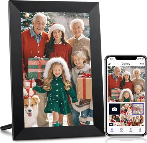 Digitaler Bilderrahmen 10,1 Zoll WiFi 1280x800P IPS HD-Disply Youyu Digitaler Bilderrahmen mit 32GB Speicherplatz, Freie App geteilte Fotorahmen, Elektronischer Bilderrahmen