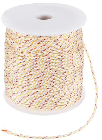 M METERXITY Cuerda de Arranque por Retroceso de 2.5mm 50m Cuerda para Tirar Cuerda de Arranque de Nylon Cuerda para Tirar Cuerda de Arranque para Cortacésped/Motosierra [Blanco Rojo Amarillo]
