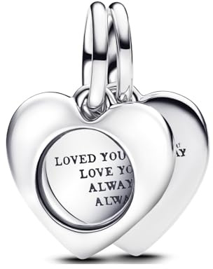Amuefer Love Charms för armband sterlingsilver delbart hjärta bästa vänner roséguld bröllop klockor infinity clover Horseshoe Couple Dangle hänge för alla hjärtans dag halsband för kvinnor, ca. 4,8 mm