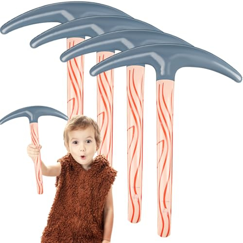 4 Pezzi Piccone Gonfiabile, Giocattolo PVC Piccone Gonfiabile per Bambini, Decorazioni di Festa a Forma di Piccone