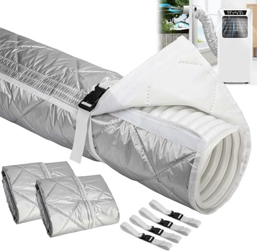 Pack of 2 150 x 50 cm Hose Cover for Portable Air Conditioners - Climate Hose Cover Insulation - Air Conditioning Exhaust Hose Insulation Protective Cover