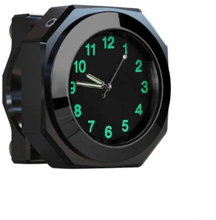Zoegneer Elegante Motorrad-Lenkeruhr mit Quarzuhrwerk, Aluminiumlegierung, Schwarz