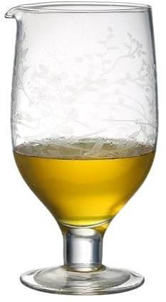 Kioxiuin Vintage Shallow Glass Seamless Cocktail Mixing Glass - Elegant Bar Tool for Mixing Drinks and Serving Coffee