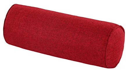 Namzi Cojín cilíndrico rojo vino, 1 unidad, cómodo cojín con ruedas para dormitorio, sofá, manta de apoyo para el cuello y la columna lumbar