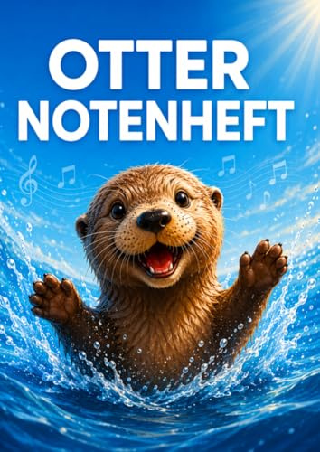 Otter Notenheft: Anfängerfreundlich - Große Linien - A4: Musikheft für Kinder mit großen Notenlinien – leere Notenblätter, ideal für die Grundschule mit dem Klassentier Otter