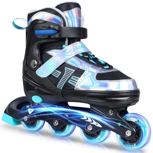 Kids Inline Skates - Adjustable Roller Skates for Girls Boys Teen Adult
